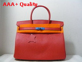 Hermes Birkin 35 Red Togo Leather With Silver Replica