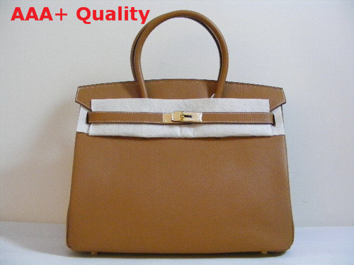 Hermes Birkin 35 Tan Togo Leather With Gold Replica