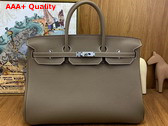 Hermes Birkin 40 Bag in Elephant Grey Togo Leather Replica