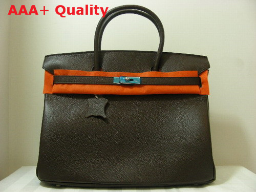 Hermes Birkin 40 In Dark Coffee Togo Leather With Silver Replica