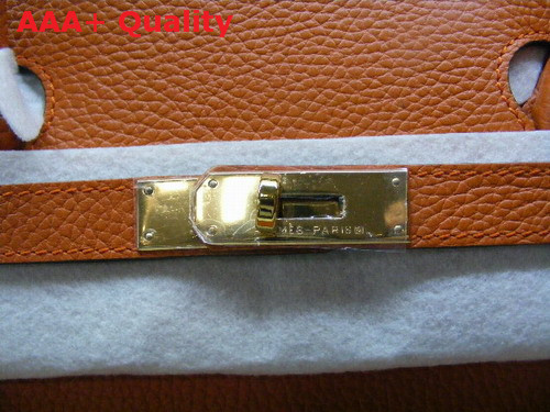 Hermes Fake Hermes Birkin 40 In Orange Togo Leather With Gold Replica