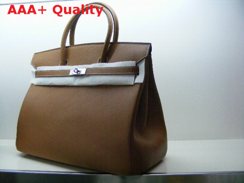 Hermes Birkin 40 In Tan Togo Leather With Silver Replica