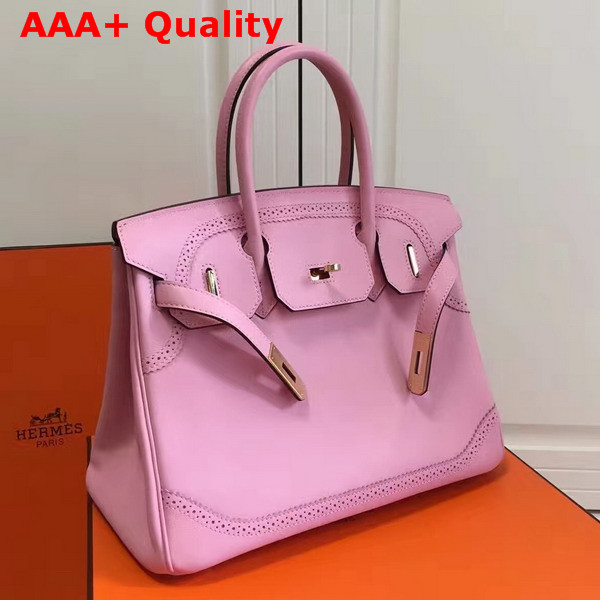 Hermes Birkin Ghillies 30cm Swift Leather Pink Replica