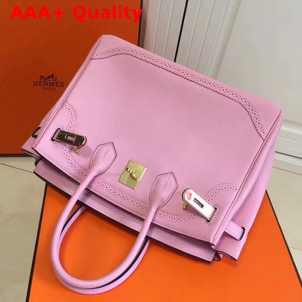 Hermes Birkin Ghillies 30cm Swift Leather Pink Replica