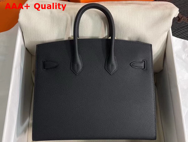 Hermes Birkin Sellier 25 Bag in Black Epsom Calfskin Replica