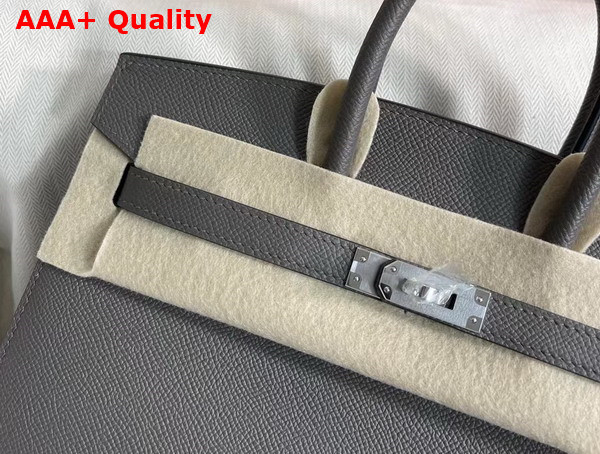 Hermes Birkin Sellier 25 Bag in Grey Epsom Calfskin Replica