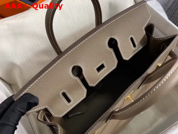 Hermes Birkin Sellier 25 Bag in Taupe Epsom Calfskin Replica