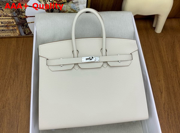 Hermes Birkin Sellier 25 in Blanc Epsom Calfskin Replica