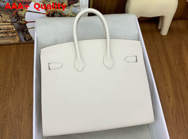 Hermes Birkin Sellier 25 in Blanc Epsom Calfskin Replica