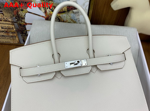 Hermes Birkin Sellier 25 in Blanc Epsom Calfskin Replica