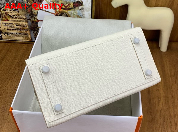 Hermes Birkin Sellier 25 in Blanc Epsom Calfskin Replica