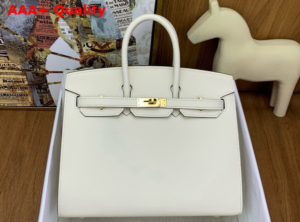 Hermes Birkin Sellier 25 in Blanc Epsom Calfskin Replica