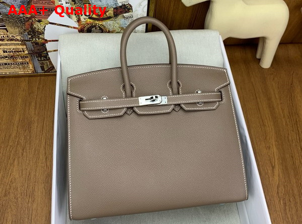 Hermes Birkin Sellier 25 in Elephant Grey Epsom Calfskin Replica