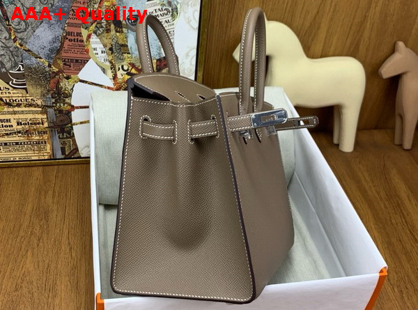 Hermes Birkin Sellier 25 in Elephant Grey Epsom Calfskin Replica