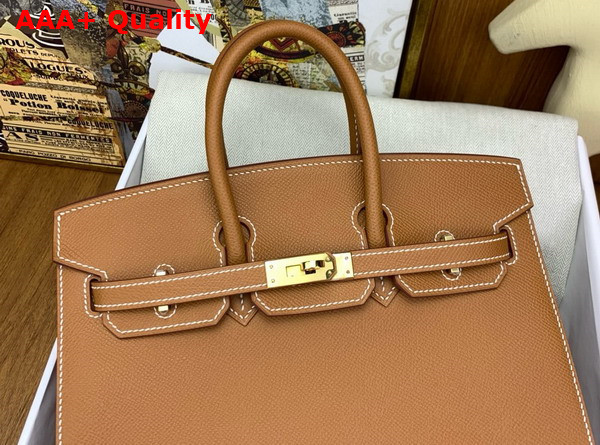 Hermes Birkin Sellier 25 in Gold Brown Epsom Calfskin Replica