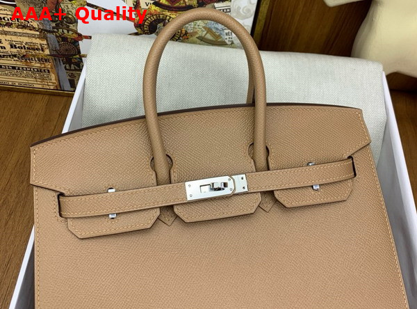 Hermes Birkin Sellier 25 in Oat Milk Epsom Calfskin Replica