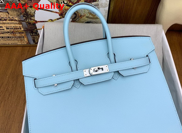 Hermes Birkin Sellier 25 in Pale Blue Epsom Calfskin Replica