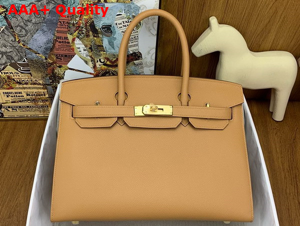 Hermes Birkin Sellier 30 in Oat Milk Epsom Calfskin Replica