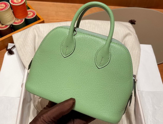 Hermes Bolide 18 Applen Green Goatskin Replica