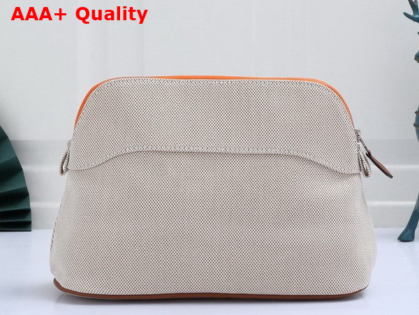 Hermes Bolide Case Medium Model Beige and Orange Canvas Replica