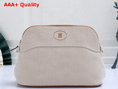 Hermes Bolide Case Medium Model Beige and Tan Canvas Replica