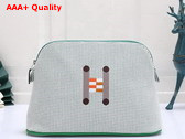 Hermes Bolide Crazy H Case Medium Model Nuage Menthe Tricolor H Canvas with Crazy H Embroidery Replica