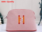 Hermes Bolide Crazy H Case Medium Model Pink Tricolor H Canvas with Crazy H Embroidery Replica