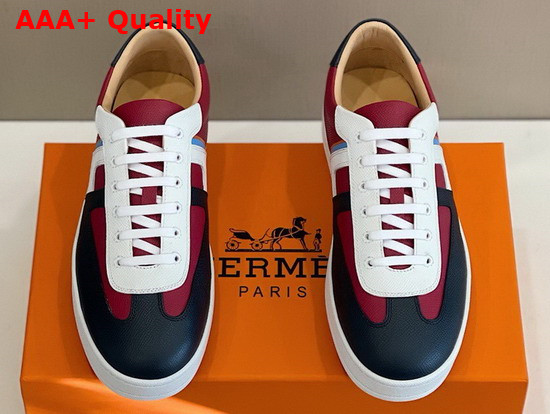 Hermes Boomerang Sneaker Bordeaux and Black Epsom Calfskin Replica