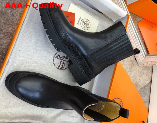 Hermes Bottines Barque Noir Bleu Replica