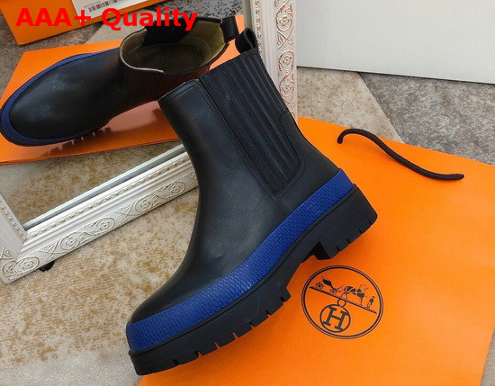 Hermes Bottines Barque Noir Bleu Replica