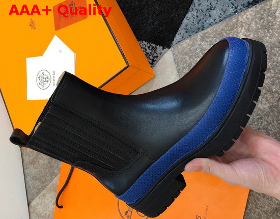 Hermes Bottines Barque Noir Bleu Replica