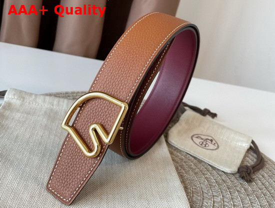 Hermes Boucle De Ceinture Tete De Cheval Cuir de Ceinture Reversible 38mm Belt Rouge H Gold Replica