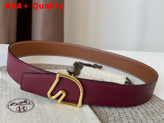 Hermes Boucle De Ceinture Tete De Cheval Cuir de Ceinture Reversible 38mm Belt Rouge H Gold Replica