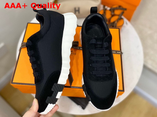 Hermes Bouncing Sneaker in Black Technical Canvas Replica