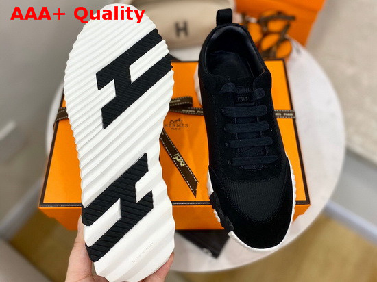 Hermes Bouncing Sneaker in Black Technical Canvas Replica