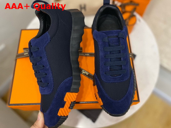 Hermes Bouncing Sneaker in Blue Technical Canvas Replica