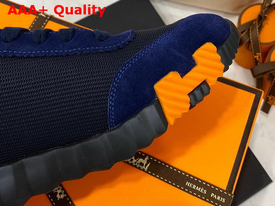 Hermes Bouncing Sneaker in Blue Technical Canvas Replica