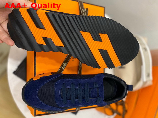 Hermes Bouncing Sneaker in Blue Technical Canvas Replica