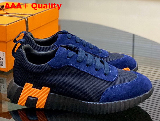 Hermes Bouncing Sneaker in Blue Technical Canvas Replica