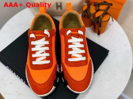 Hermes Bouncing Sneaker in Orange Technical Canvas Replica