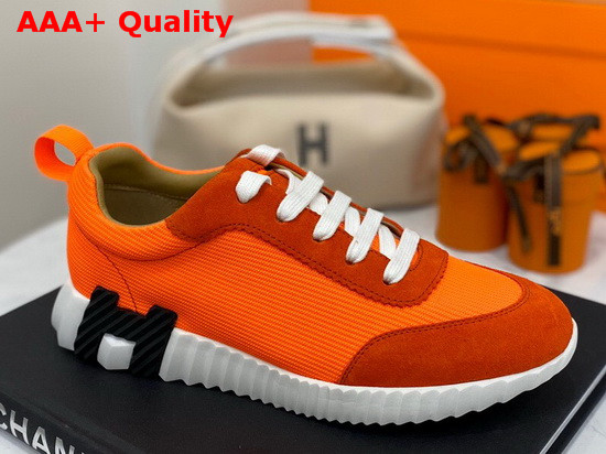 Hermes Bouncing Sneaker in Orange Technical Canvas Replica