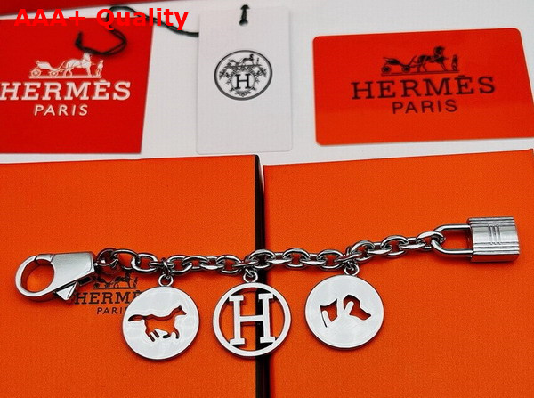 Hermes Breloque Bag Charm in Palladium Hardware Replica