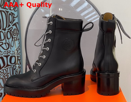 Hermes Bridge Ankle Boot in Black Calfskin Replica