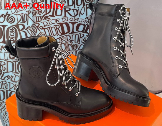 Hermes Bridge Ankle Boot in Black Calfskin Replica