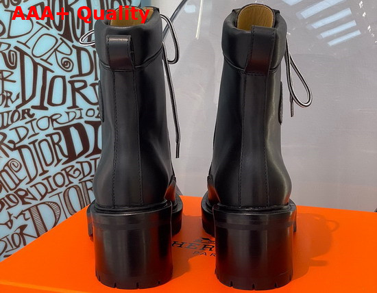 Hermes Bridge Ankle Boot in Black Calfskin Replica