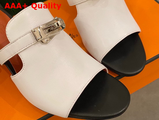 Hermes Candy Sandal High Heel Blanc Calfskin Replica