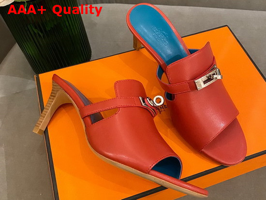 Hermes Candy Sandal High Heel Red Calfskin Replica