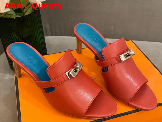 Hermes Candy Sandal High Heel Red Calfskin Replica