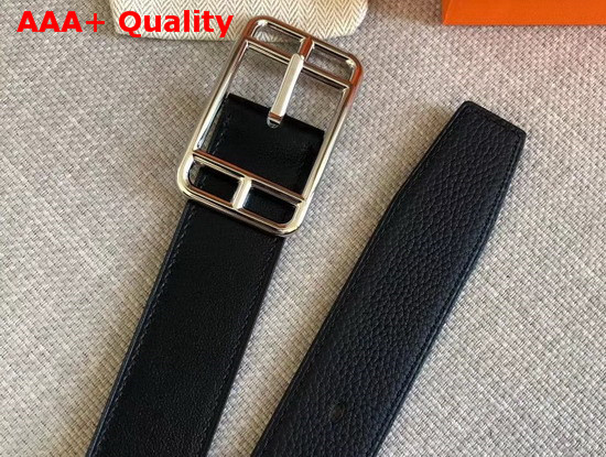 Hermes Cape Cod 32 Reversible Belt in Black Box and Togo Calfskin Replica