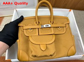 Hermes Cargo Birkin 25 Jaune Ambre Canvas and Swift Calfskin Replica